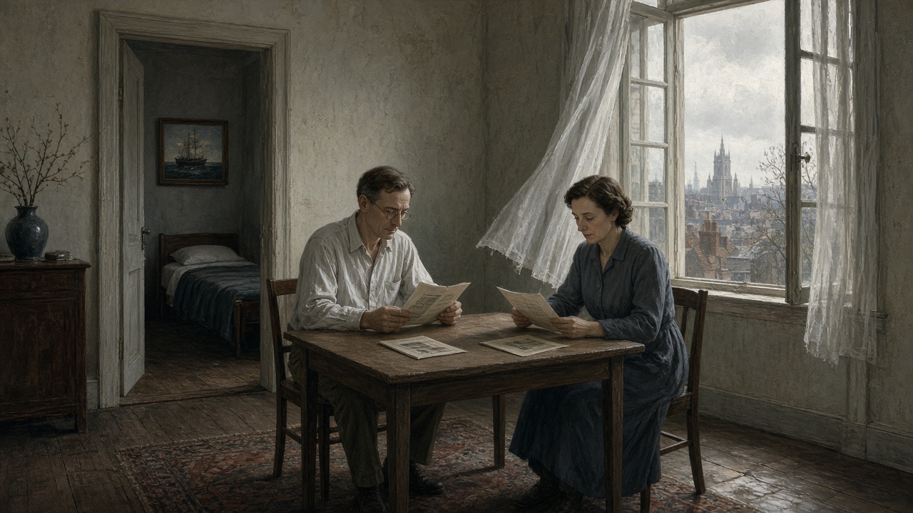 Un intérieur moderne et vide, aux fenêtres grandes ouvertes