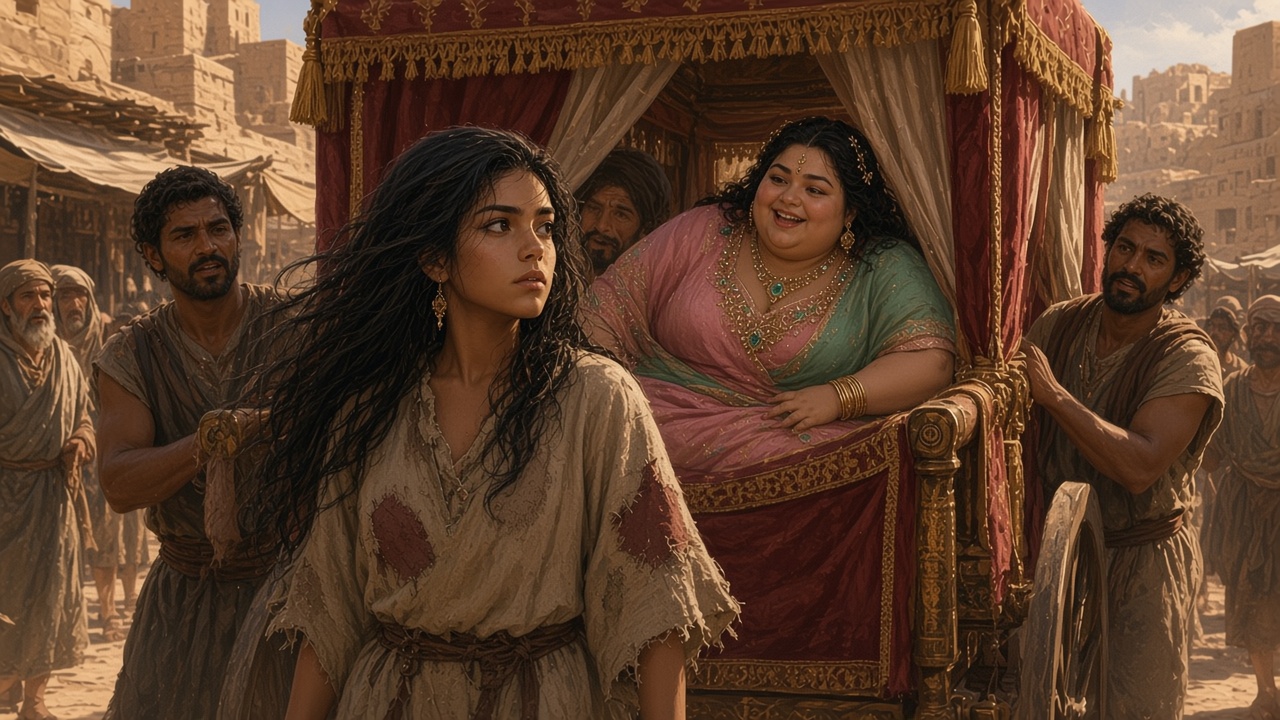 Aravis cachée dans un palanquin à Tashbaan