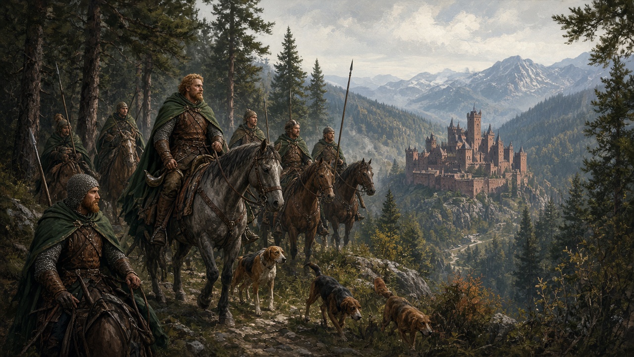 Les gentilshommes d'Archenland au retour de la chasse