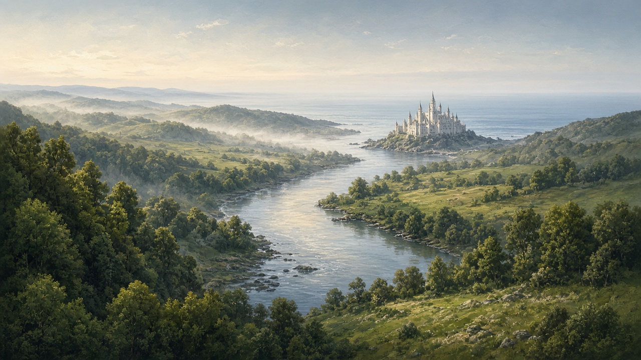 La Grande Rivière serpentant vers la mer