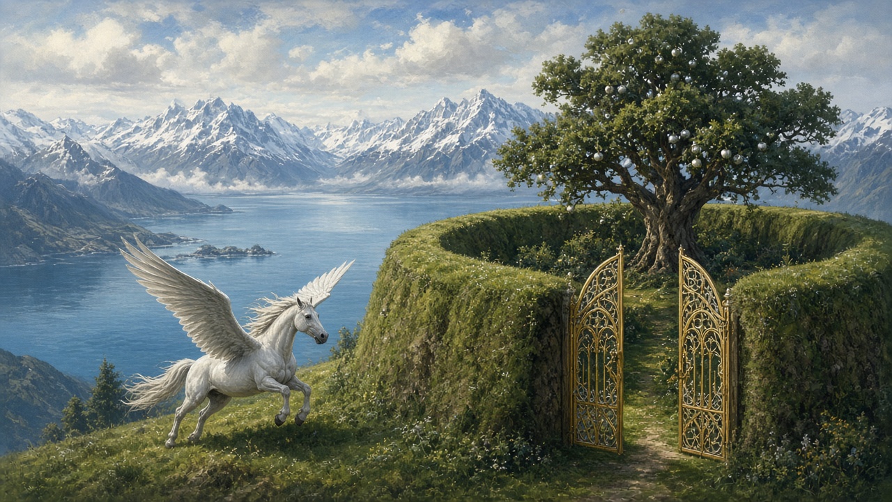 Le jardin sur la colline verte, aux portes d'or