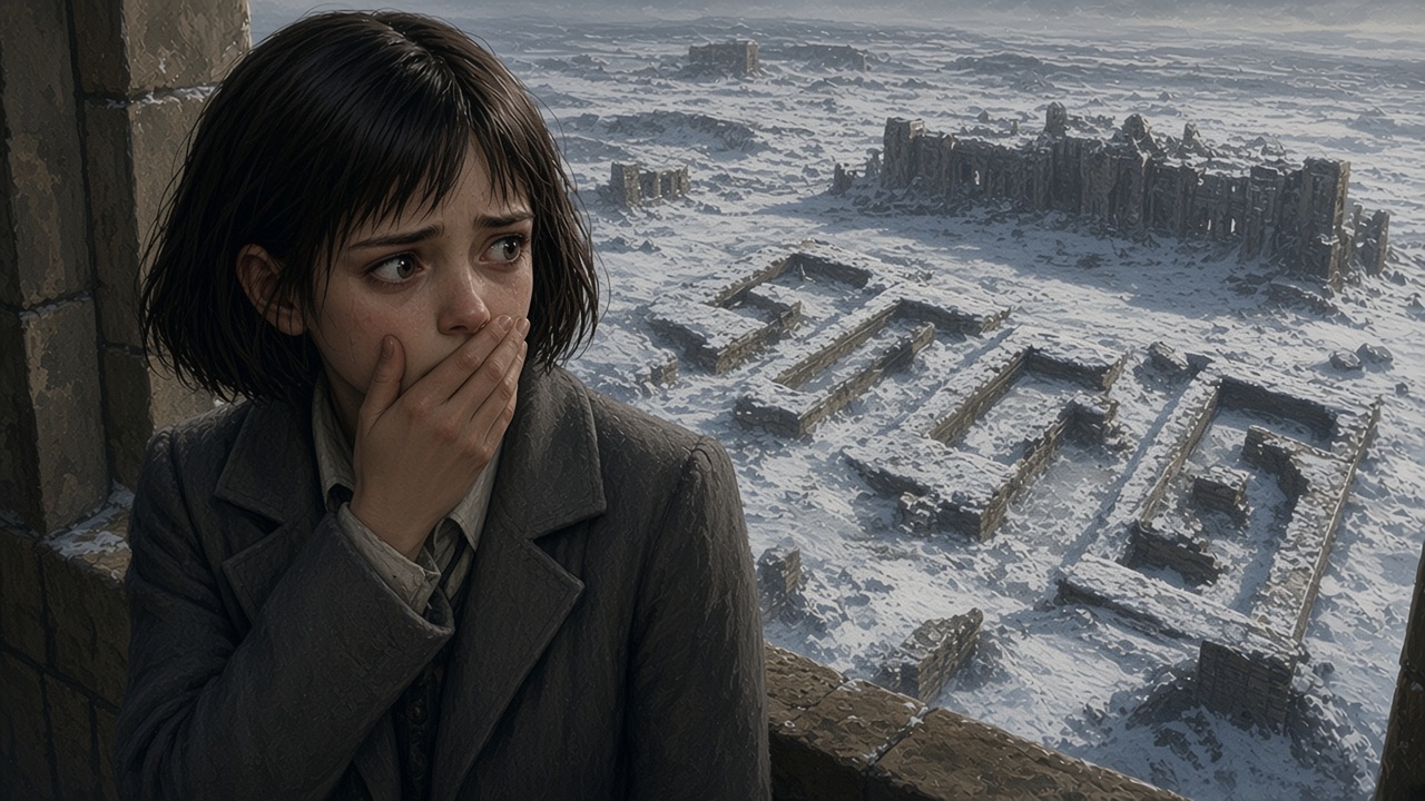Jill découvre des lettres gravées dans les ruines