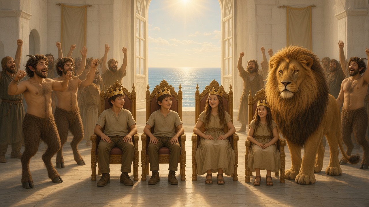 Quatre enfants couronnés à Cair Paravel