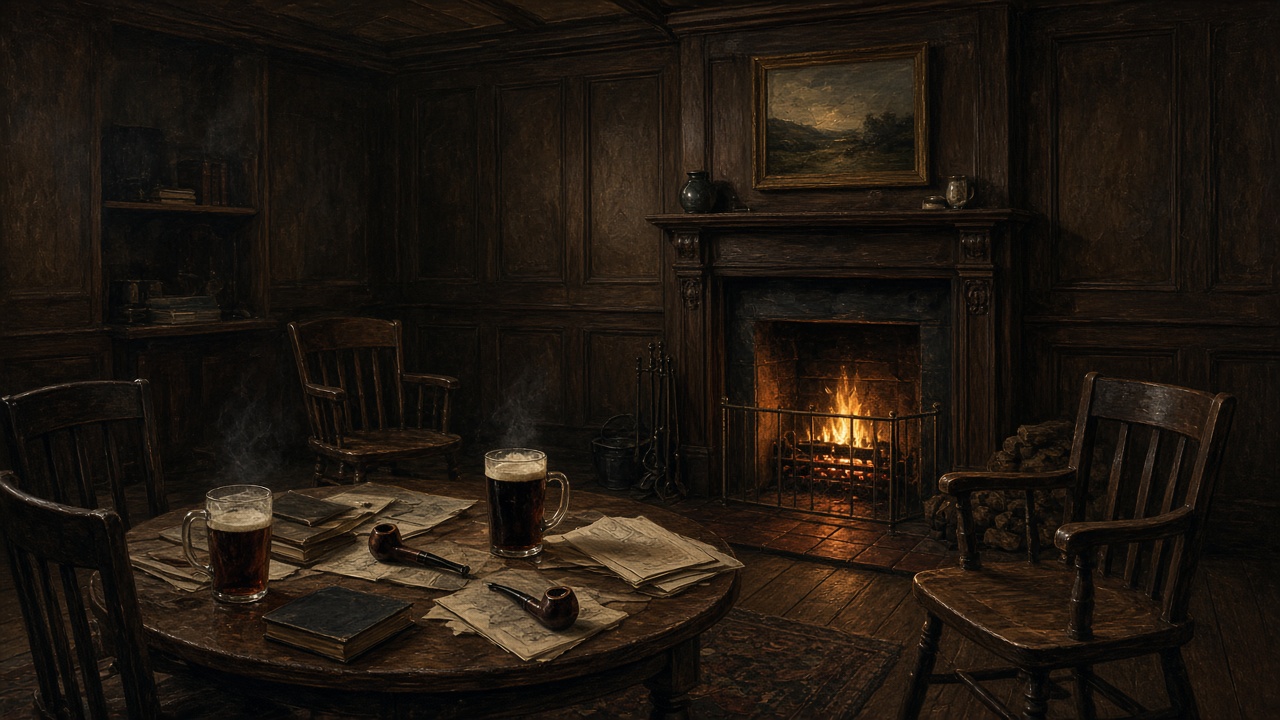 Le petit salon d'un pub d'Oxford