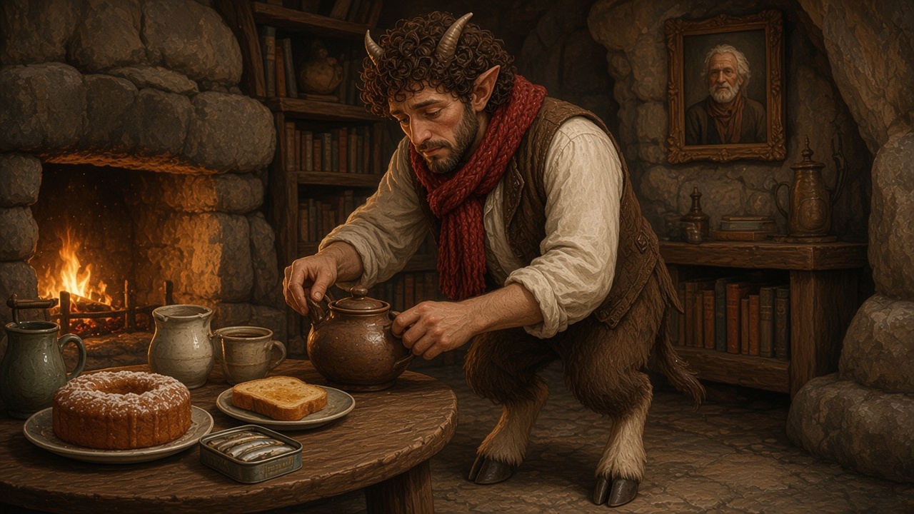 Intérieur douillet de la grotte, livres et feu