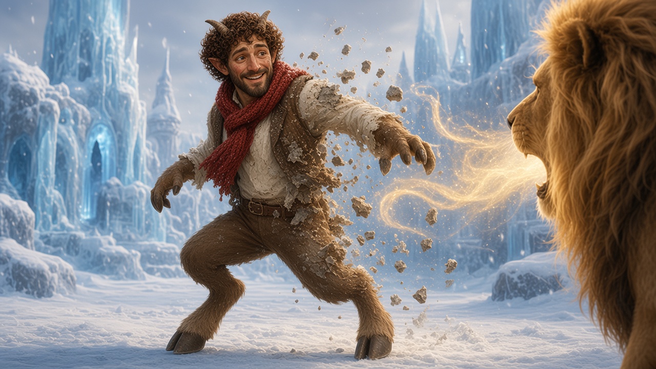 Tumnus reprend vie, la couleur revient dans la pierre