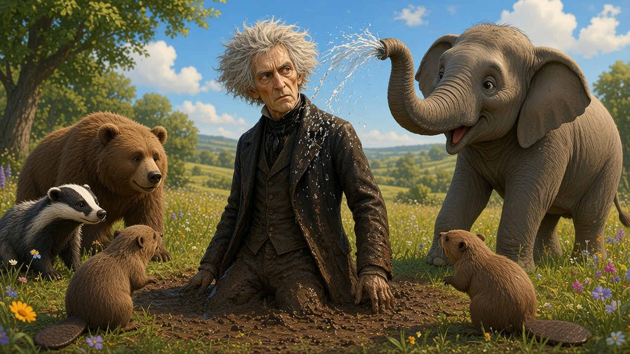 Les animaux plantent l'oncle Andrew comme un arbre