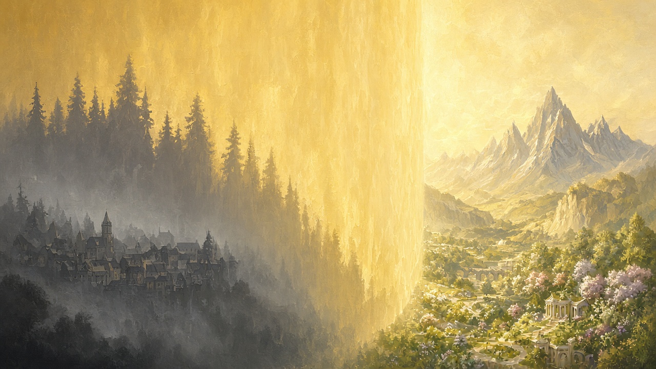 Le monde comme une ombre sur un mur lumineux