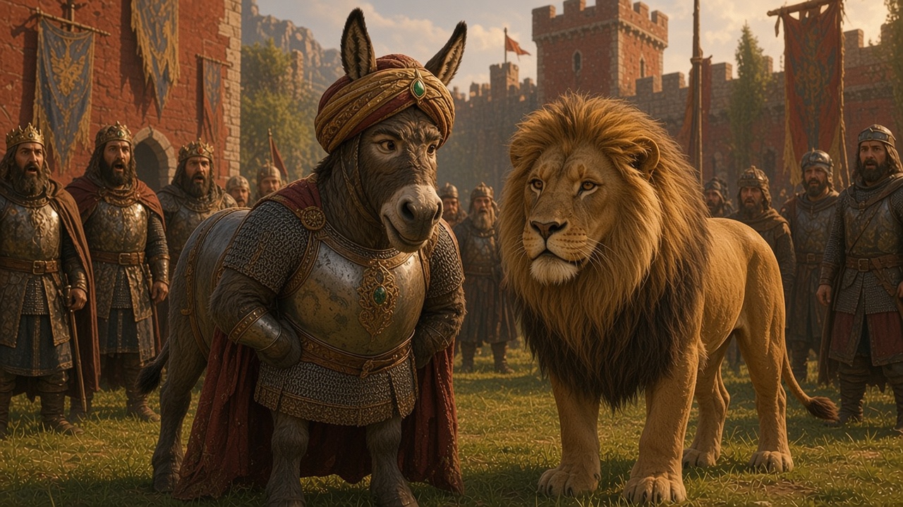 Le prince prend des oreilles d'âne devant Aslan