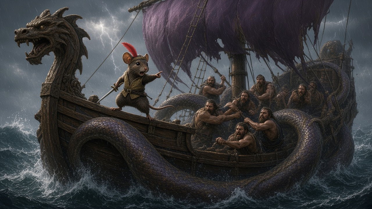 Ripitchip affronte un serpent de mer