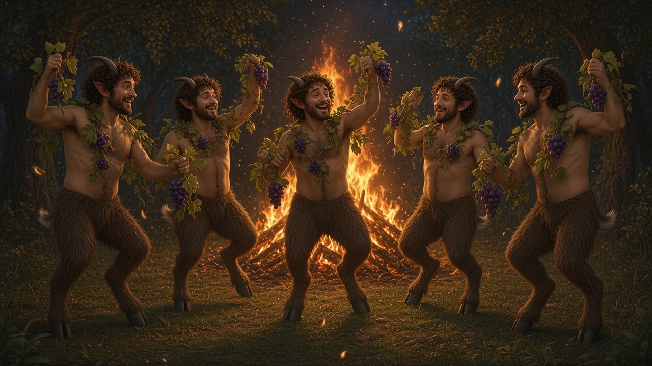 Des satyres à la fête de Bacchus