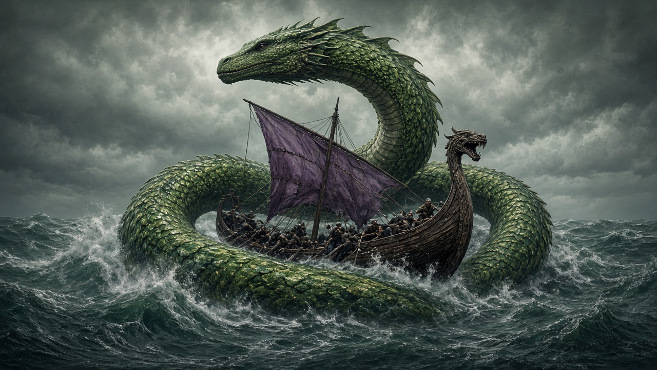 Un monstre enroulé autour du navire