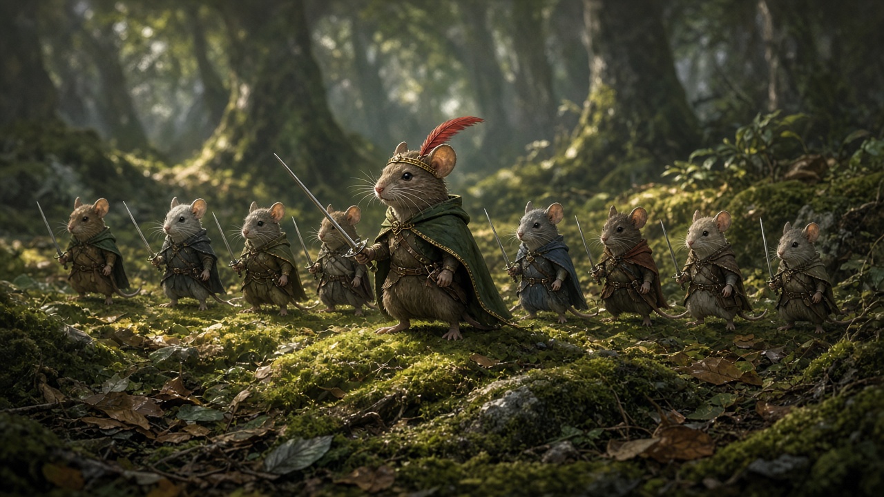 Les souris chevaliers en rang