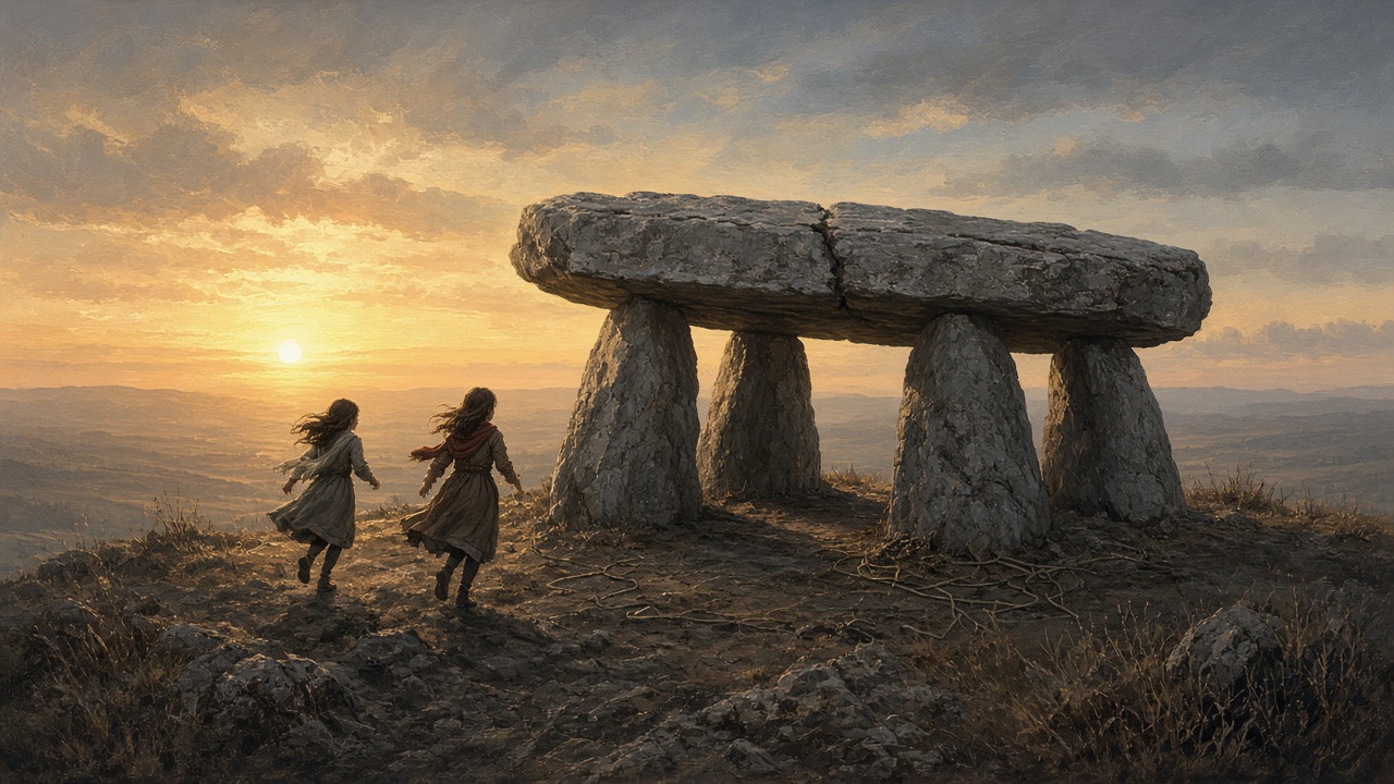 La table fendue en deux à l'aube