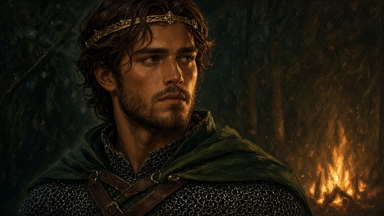 Le jeune roi au visage franc, barbe courte